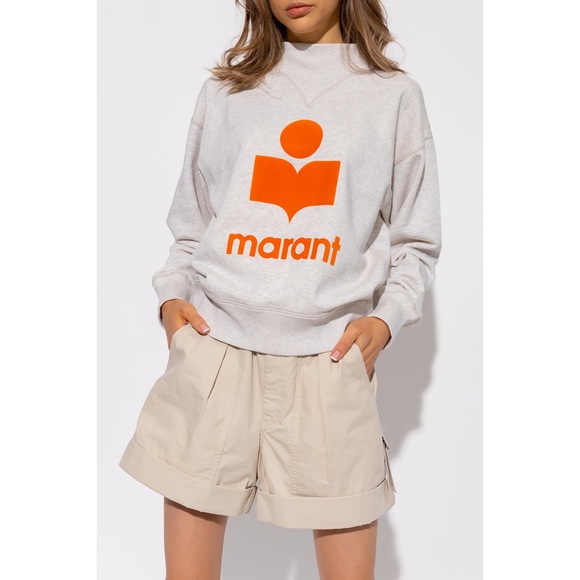 Isabel Marant Ètoile Moby Flocked Logo Sweatshirt FR 34